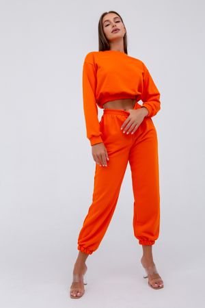 Костюм женский с укороченной толстовкой