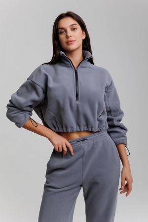 Толстовка женская из флиса с воротником-стойкой