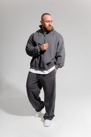 Толстовка мужская с воротником-стойкой oversize