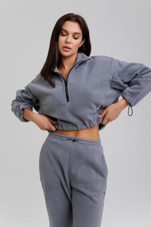 Толстовка женская из флиса с воротником-стойкой